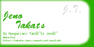 jeno takats business card